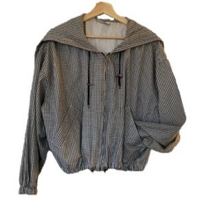 CHECKED AESTHETIC JACKET W/ SAILOR HOOD/PANEL